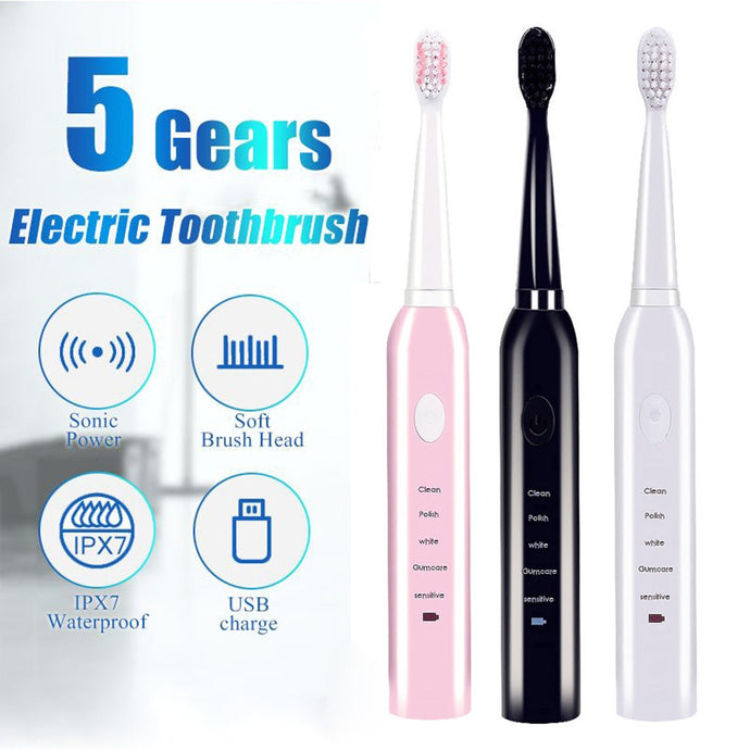 Powerful Ultrasonic Sonic Electric Toothbrush USB Charge Rechargeable Tooth Brushes Washable Electronic Whitening Teeth Brush