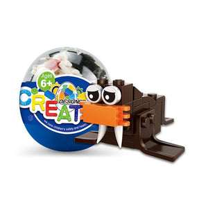 Animal Egg Twisting Series Dog Rooster Rhinoceros Dinosaur Tiger and Rabbit Assembly Building Block Children's Toys
