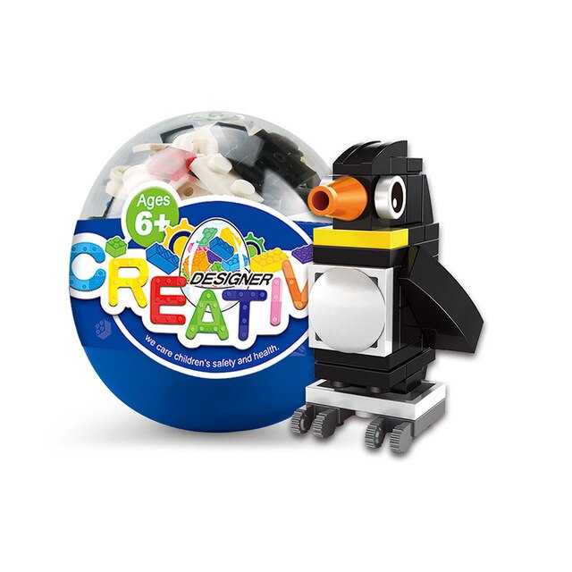 Animal Egg Twisting Series Dog Rooster Rhinoceros Dinosaur Tiger and Rabbit Assembly Building Block Children's Toys